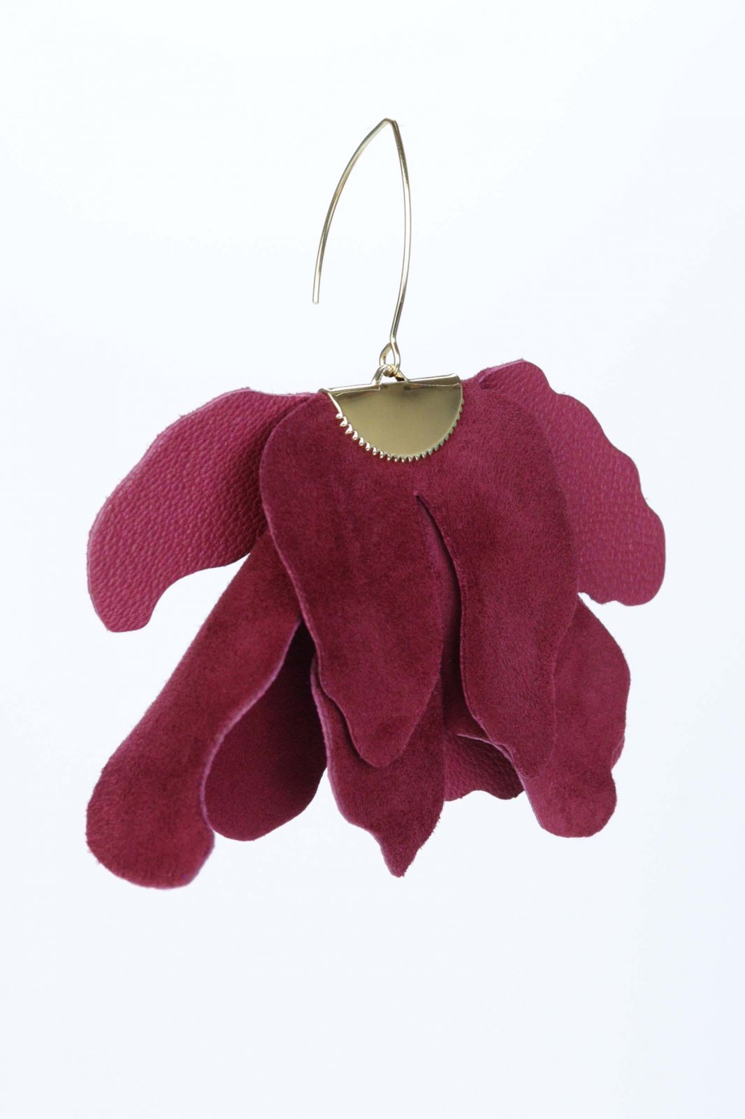 Cercei floare mare - Grena / Burgundy