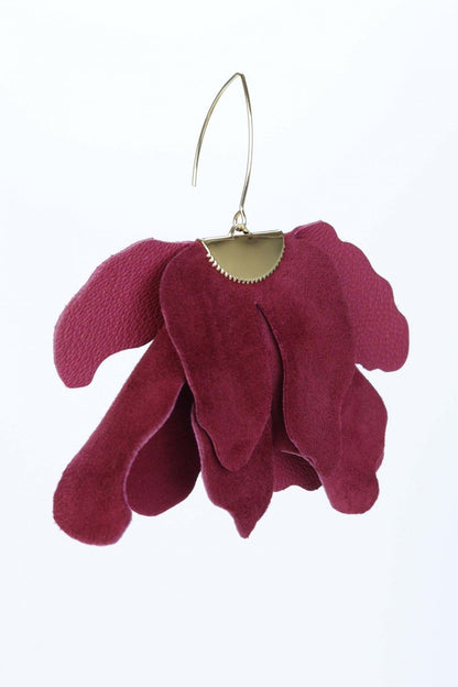 Cercei floare mare - Grena / Burgundy