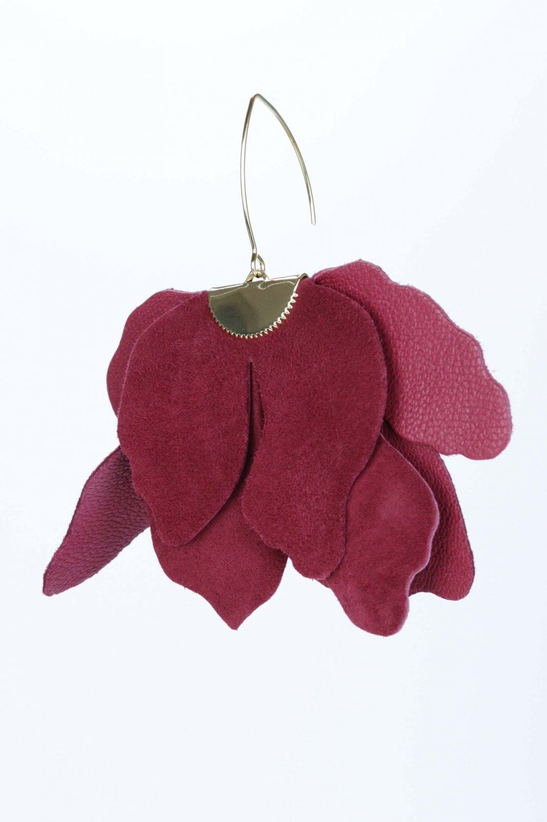 Cercei floare mare - Grena / Burgundy