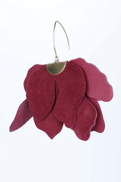 Cercei floare mare - Grena / Burgundy