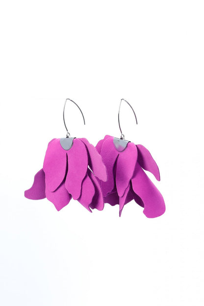 Cercei floare mare - Roz orhidee