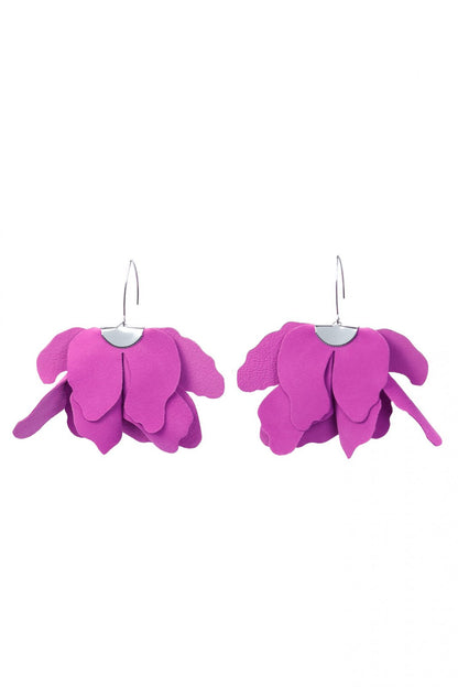 Cercei floare mare - Roz orhidee