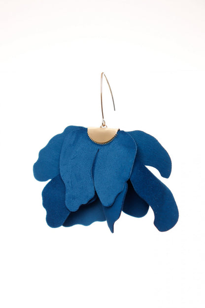 Cercei floare mare - Jeans Blue