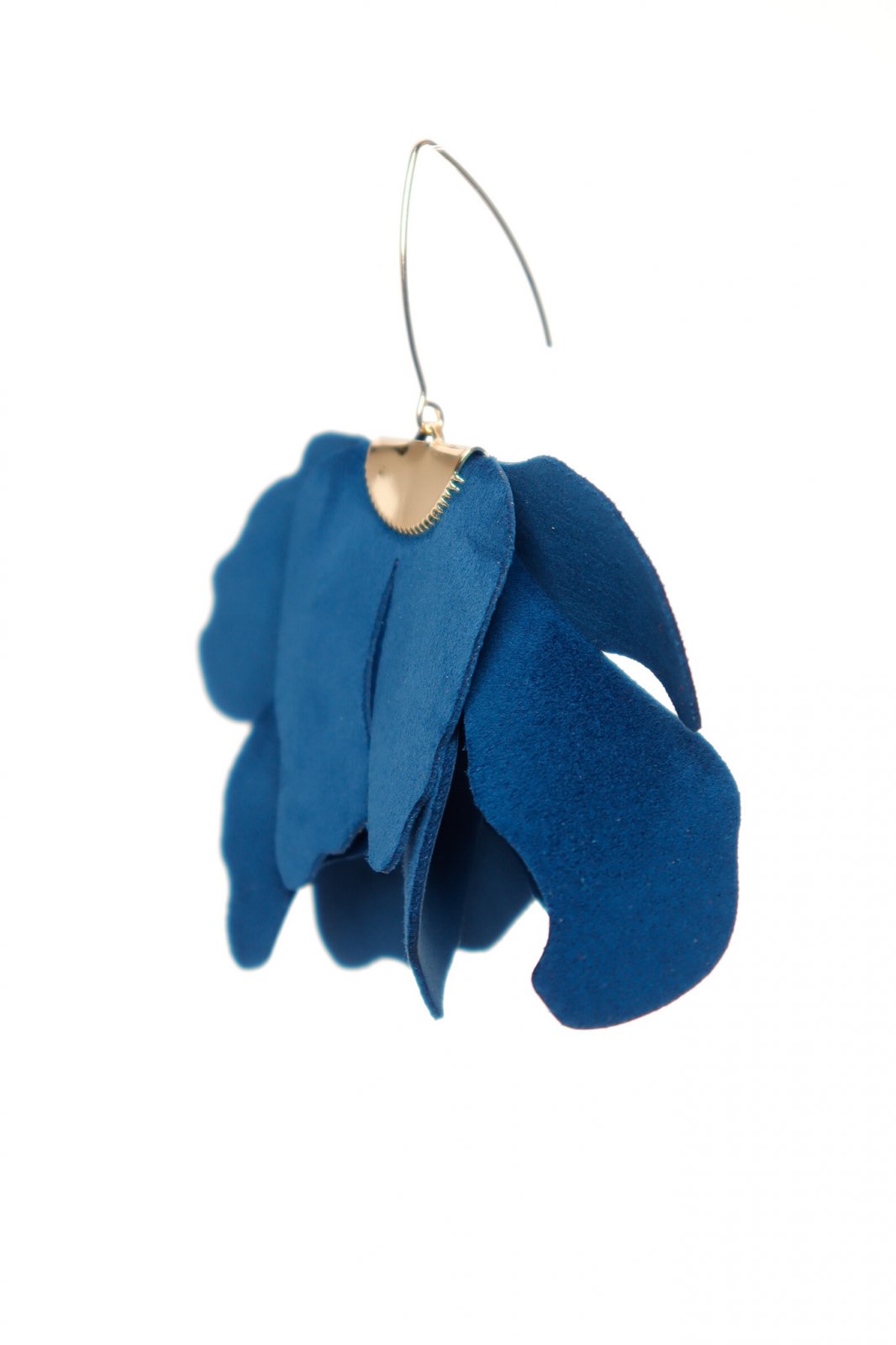 Cercei floare mare - Jeans Blue