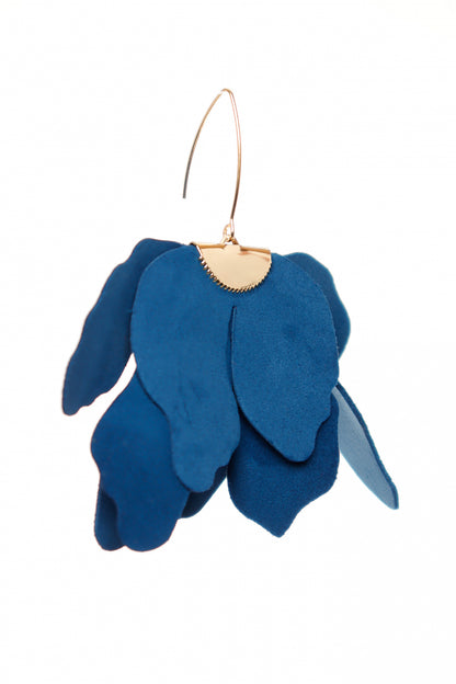 Cercei floare mare - Jeans Blue