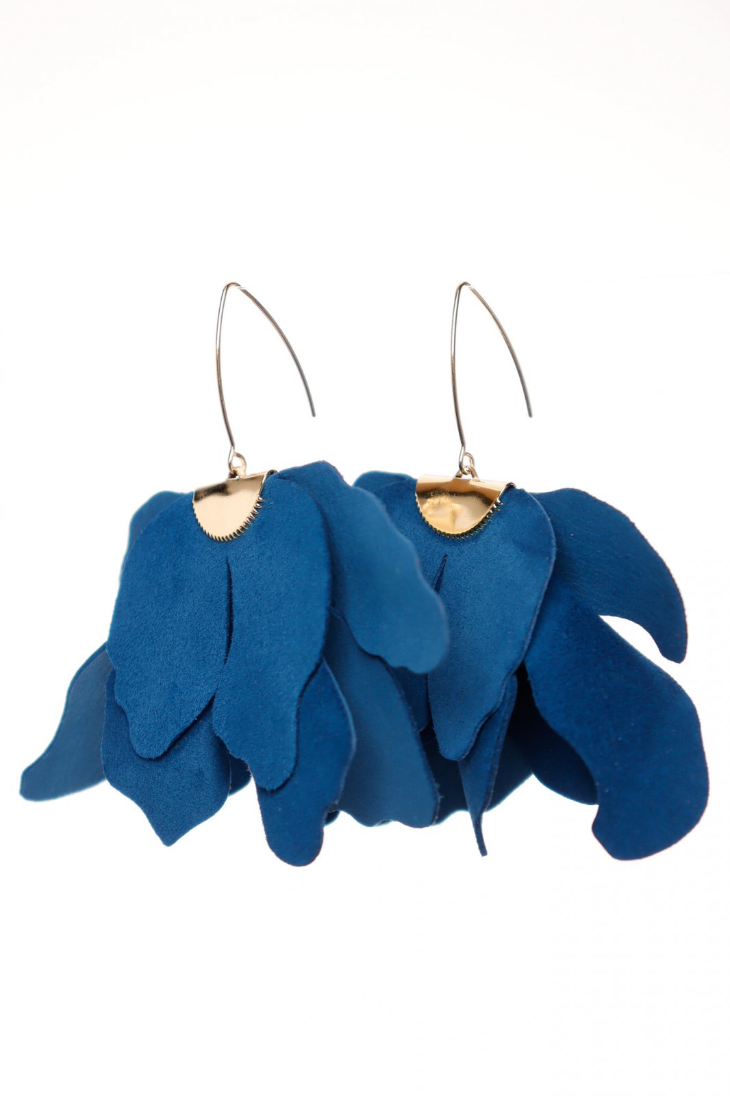 Cercei floare mare - Jeans Blue