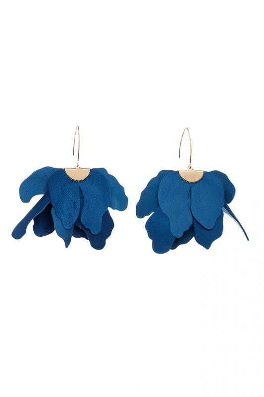Cercei floare mare - Jeans Blue