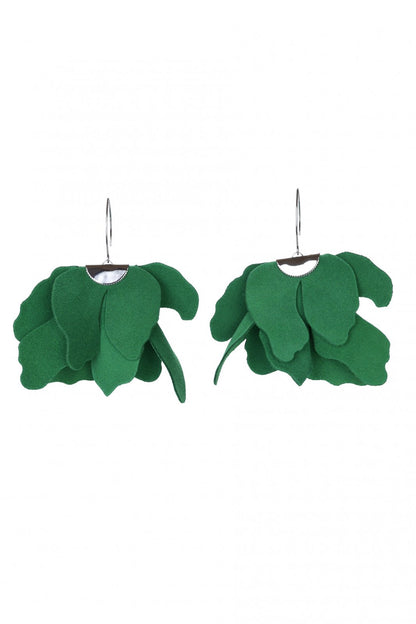 Cercei floare mare - Verde iarba