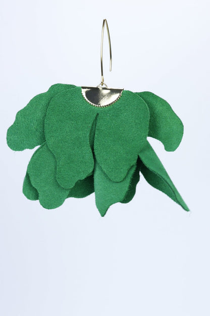 Cercei floare mare - Verde iarba