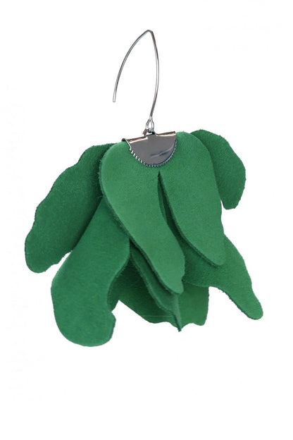 Cercei floare mare - Verde iarba