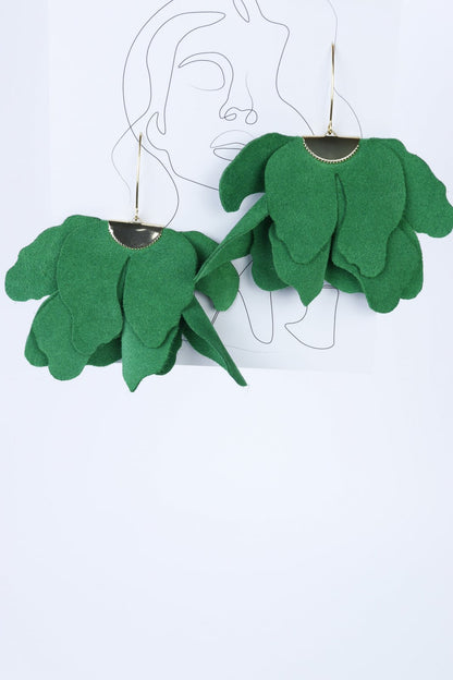 Cercei floare mare - Verde iarba