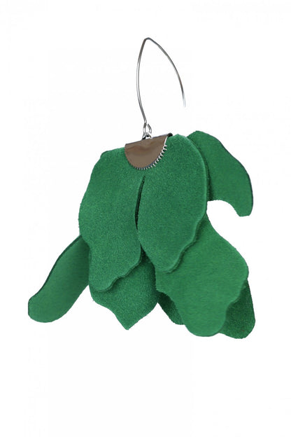 Cercei floare mare - Verde iarba