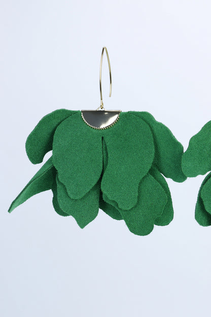 Cercei floare mare - Verde iarba