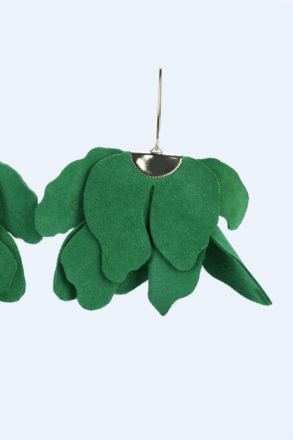 Cercei floare mare - Verde iarba