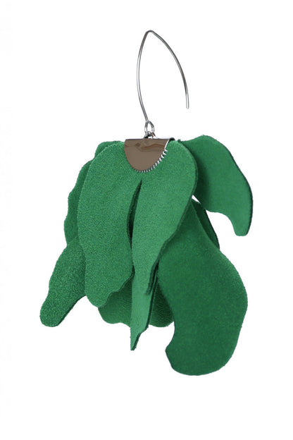 Cercei floare mare - Verde iarba