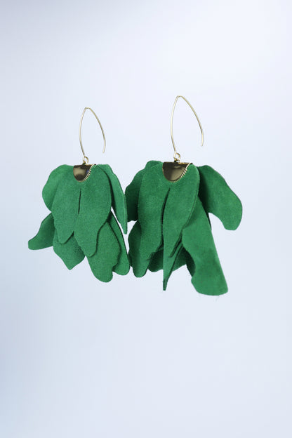 Cercei floare mare - Verde iarba