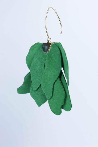 Cercei floare mare - Verde iarba