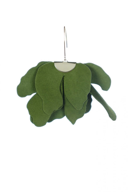 Cercei floare mare - Verde oliv