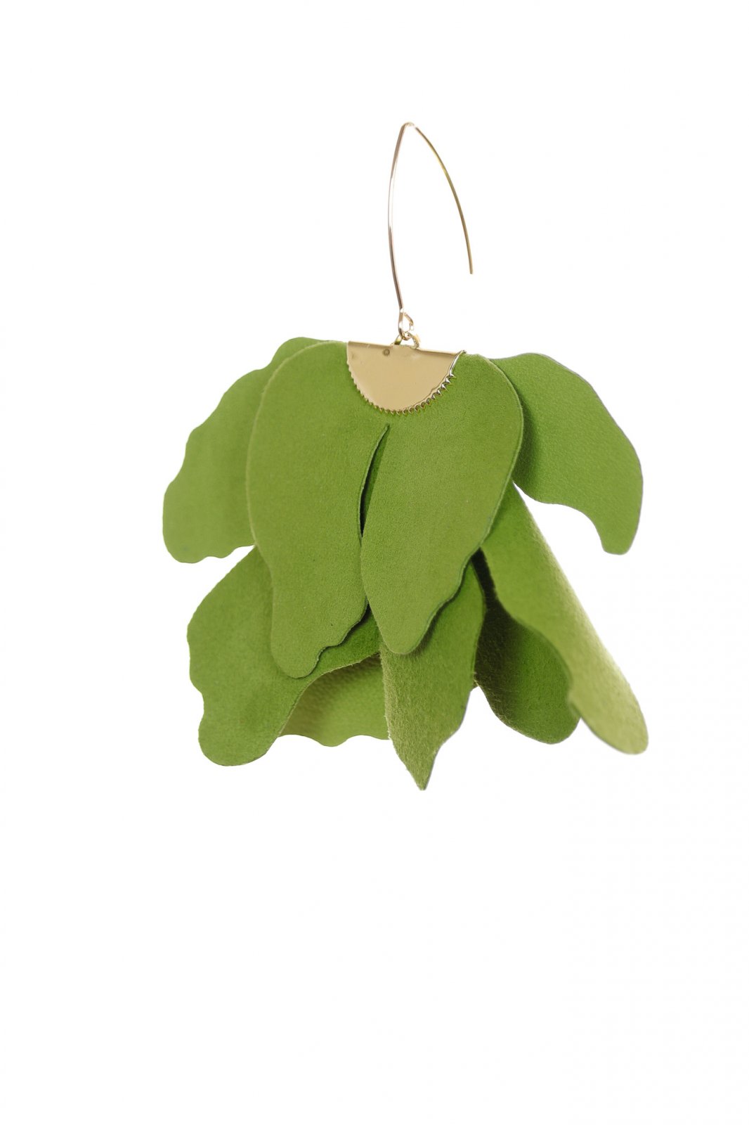 Large flower earrings - Lime green