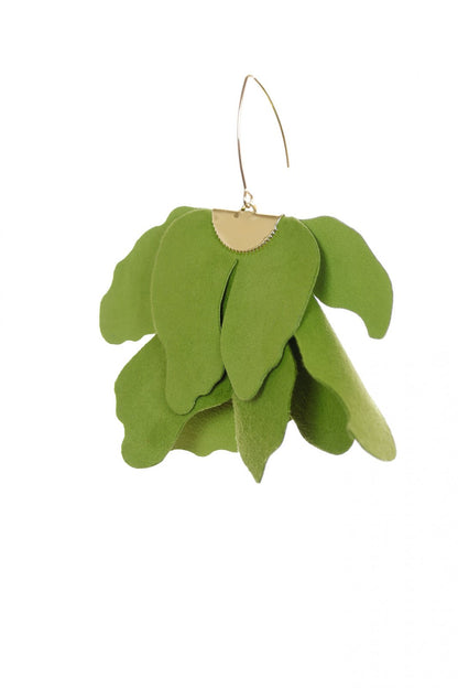 Cercei floare mare - Verde lime