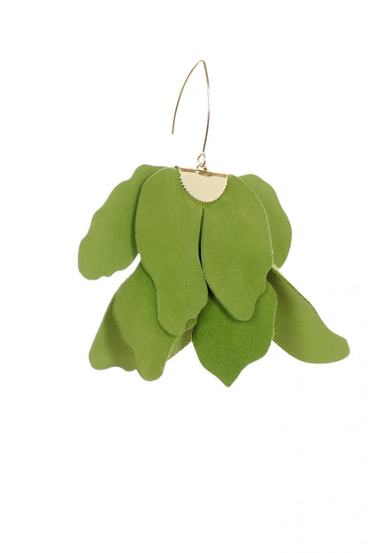 Cercei floare mare - Verde lime