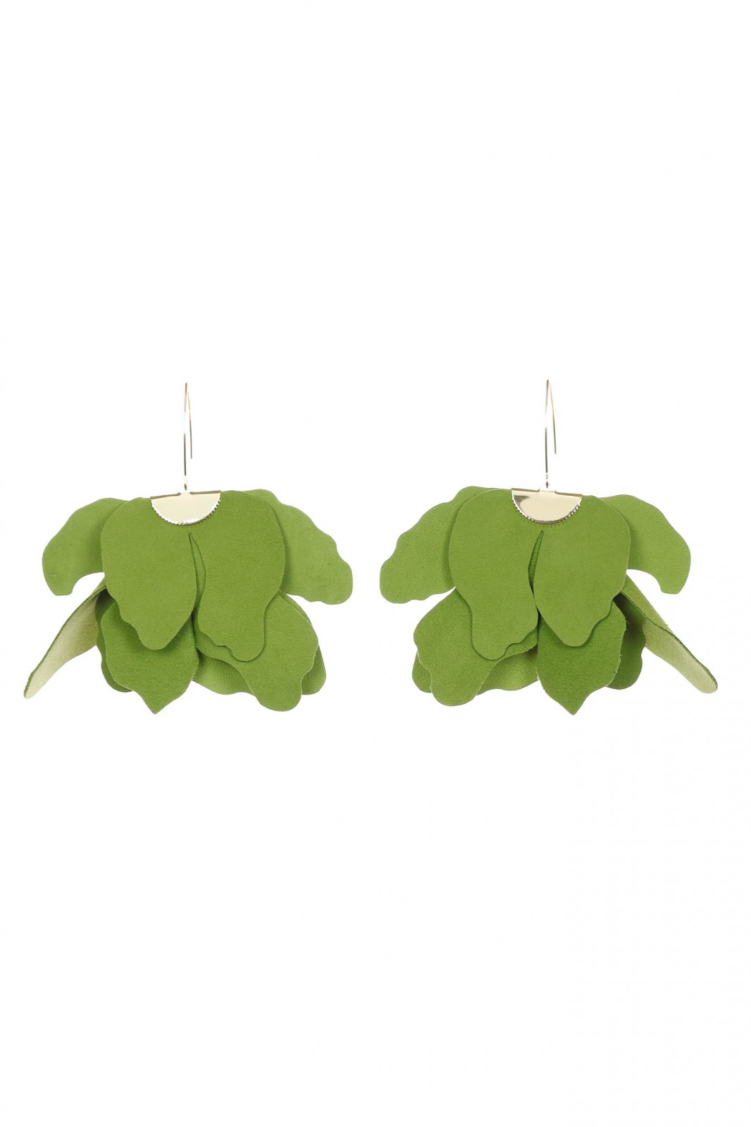 Large flower earrings - Lime green