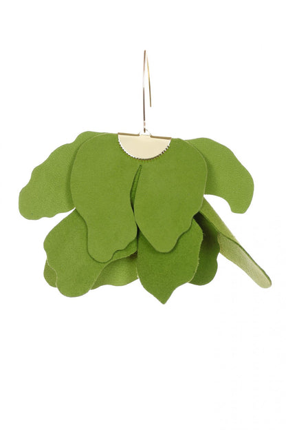 Cercei floare mare - Verde lime