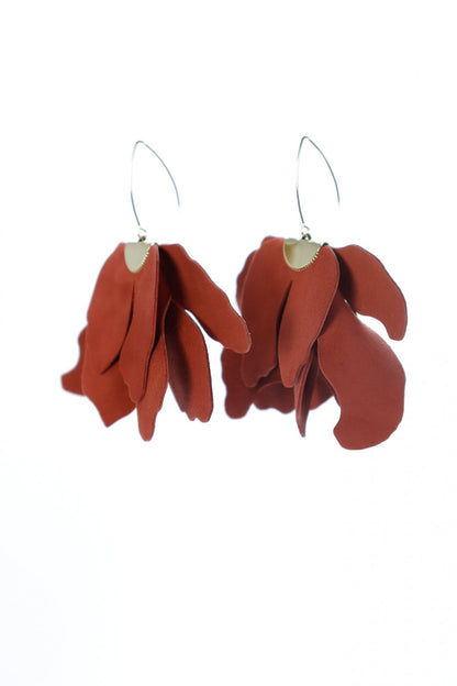 Cercei floare mare - Teracota