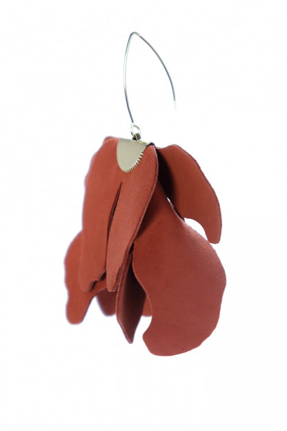 Cercei floare mare - Teracota