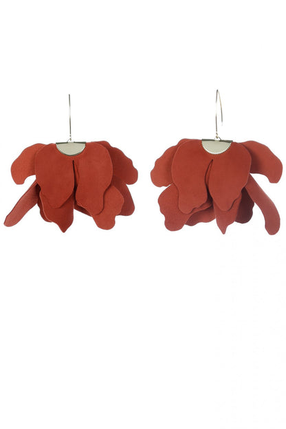 Cercei floare mare - Teracota