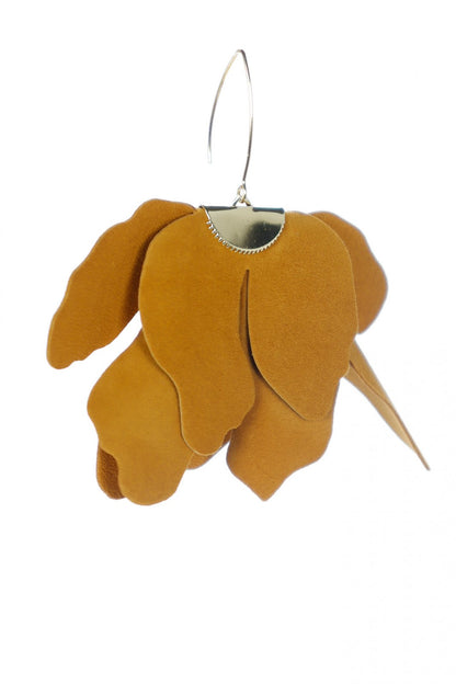 Cercei floare mare - Galben Saffron