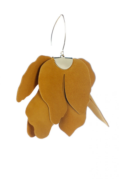 Cercei floare mare - Galben Saffron