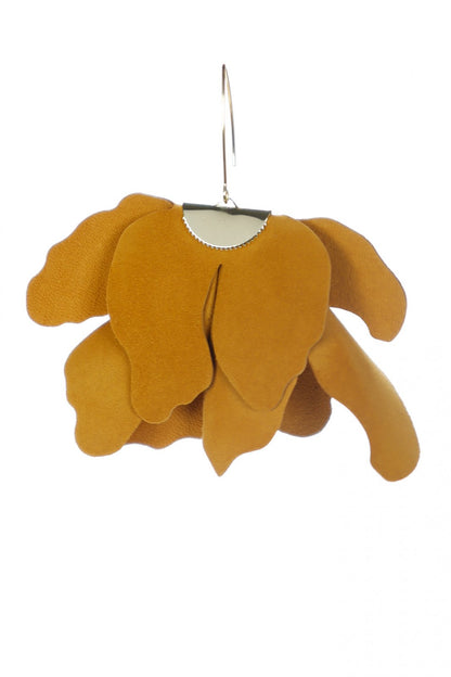 Cercei floare mare - Galben Saffron