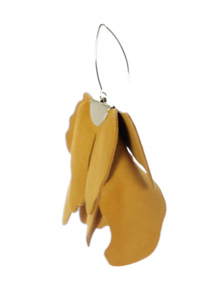 Cercei floare mare - Galben Saffron