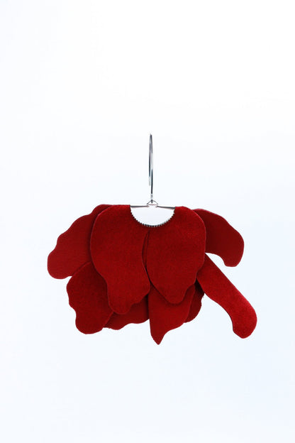 Cercei floare mare - Rosu intens