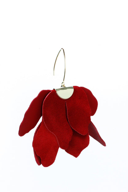 Cercei floare mare - Rosu intens
