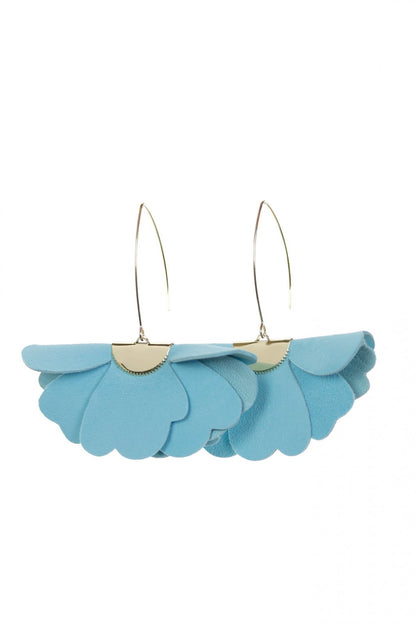 Cercei Floare mica - Albastru Aqua