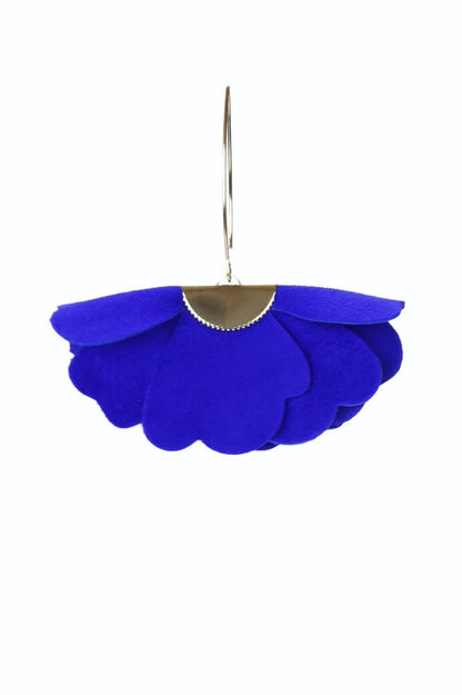 Cercei floare mica - Albastru electric