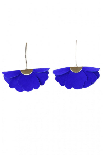 Cercei floare mica - Albastru electric