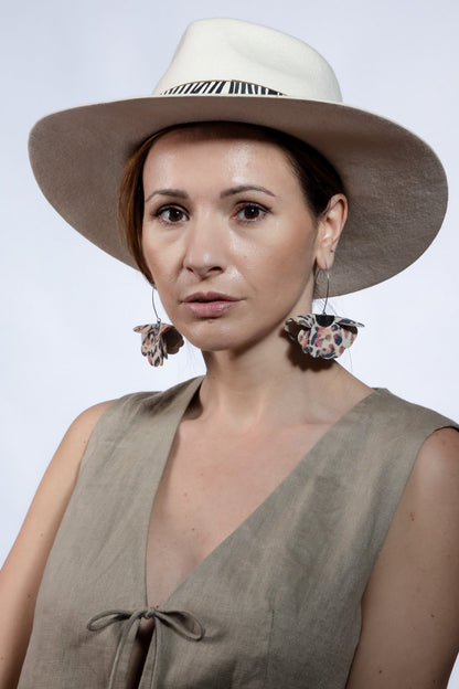 Cercei floare mica - Animal print colorat