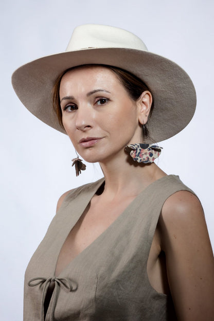 Cercei floare mica - Animal print colorat