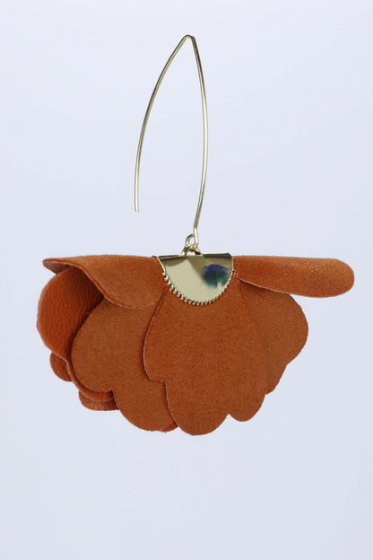 Cercei floare mica - Cupru sidefat