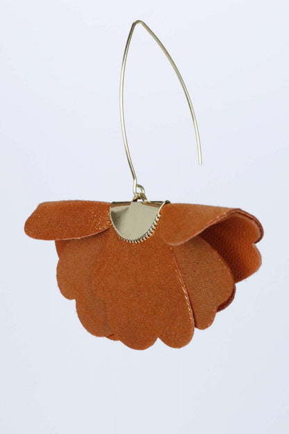 Cercei floare mica - Cupru sidefat