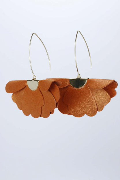 Cercei floare mica - Cupru sidefat