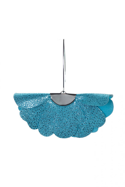 Cercei floare mica - Turcoaz metalic strălucitor