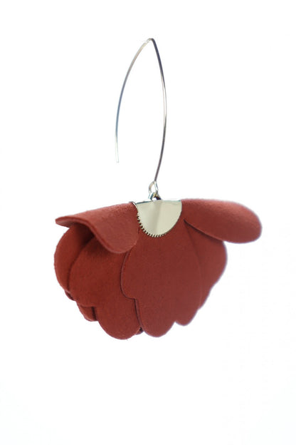 Cercei floare mica - Teracota