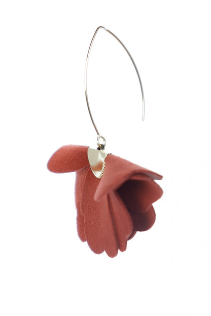 Cercei floare mica - Teracota