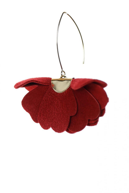 Cercei floare mica - Rosu burgundy