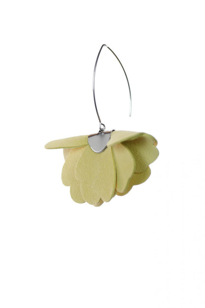 Cercei floare mica - Galben pal cu sclipici