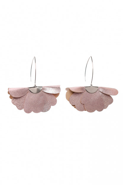 Cercei floare mica - Roz sidefat